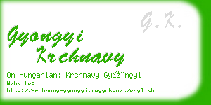 gyongyi krchnavy business card